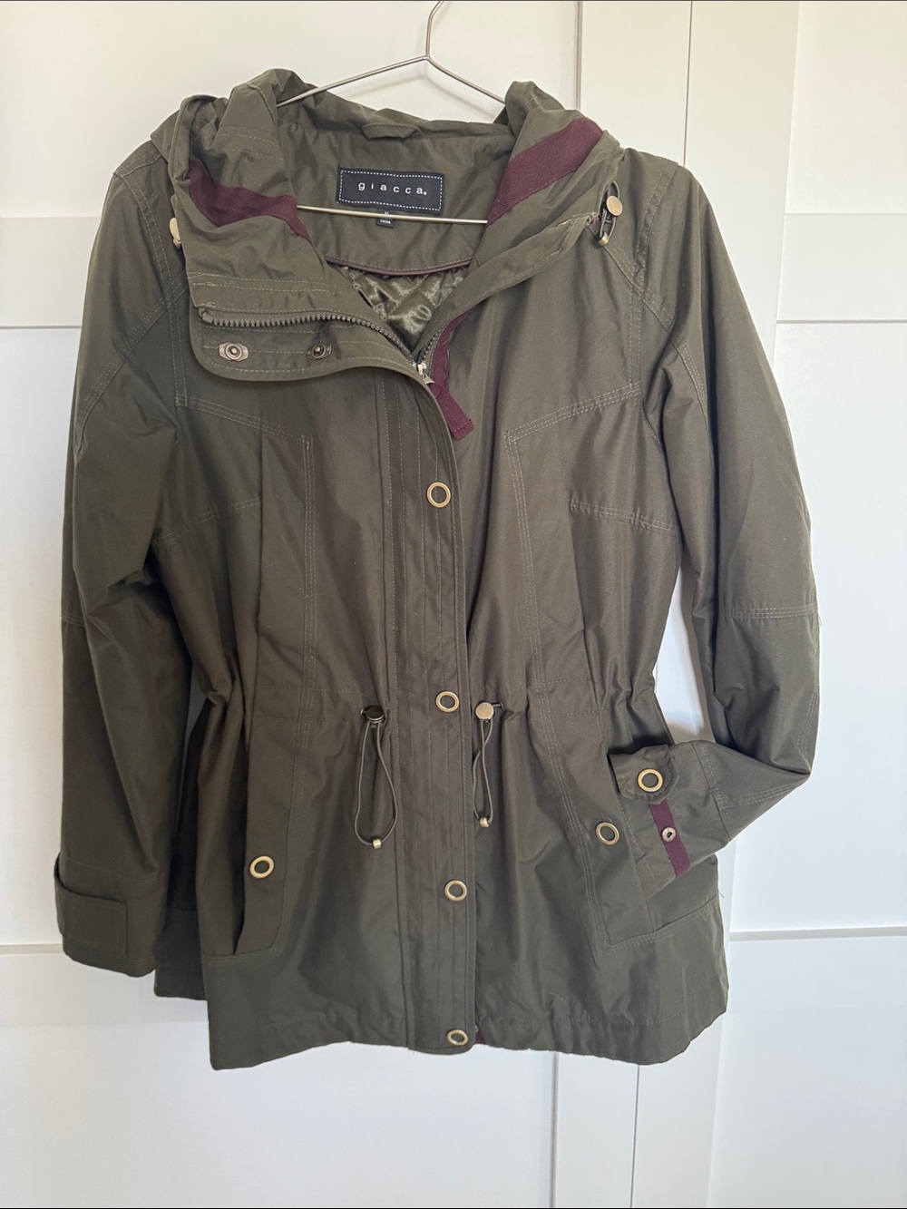 Giacca Women's Olive Green Hooded Utility Jacket